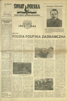 Świat i Polska : tygodnik poświęcony zagadnieniom międzynarodowym. R. 3, nr 30 (25 lipca 1948)