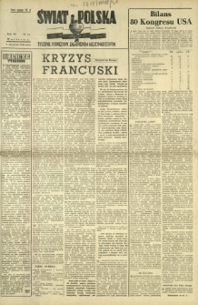 Świat i Polska : tygodnik poświęcony zagadnieniom międzynarodowym. R. 3, nr 31 (1 sierpnia 1948)