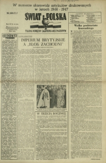 Świat i Polska : tygodnik poświęcony zagadnieniom międzynarodowym. R. 3, nr 44 (31 października 1948)