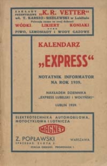 Kalendarz Express : notatnik informator na rok 1939