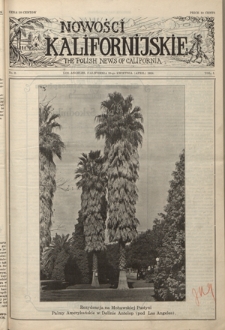 Nowości Kalifornijskie = The Polish News of California / editor C. M. Sobanski. Vol. 1, nr 2 (20-go kwietnia 1924)