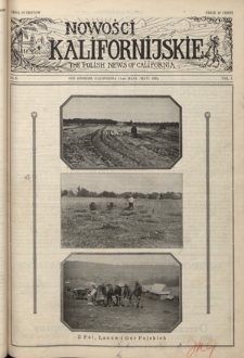 Nowości Kalifornijskie = The Polish News of California / editor C. M. Sobanski.Vol. 1, nr 5 (11-go maja 1924)