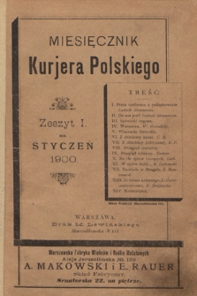 Miesięcznik Kurjera Polskiego. 1900, z. 1 (styczeń)