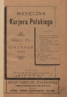 Miesięcznik Kurjera Polskiego. 1900, z. 11 (listopad)