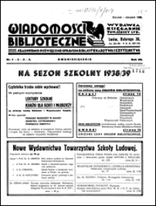 Wiadomości Biblioteczne. R. 7, nr 1-4 (styczeń-sierpień 1938)