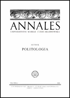 Annales Universitatis Mariae Curie-Skłodowska. Sectio K, Politologia Vol. 29 (2022), 1 - Spis treści