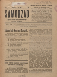 Samorząd : tygodnik Zrzeszenia Samorządów Powiatowych ("Związku Sejmików"). R. 5, nr 12 (6 maja 1923)