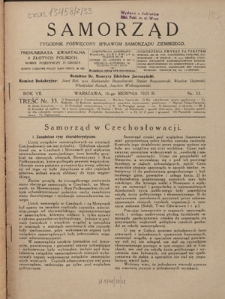 Samorząd : tygodnik poświęcowny sprawom samorządu ziemskiego. R. 7, nr 33 (16 sierpnia 1925)