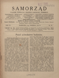 Samorząd : tygodnik poświęcowny sprawom samorządu ziemskiego. R. 7, nr 36 (6 września 1925)