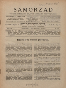 Samorząd : tygodnik poświęcowny sprawom samorządu terytorialnego. R. 7, nr 51 (20 grudnia 1925)
