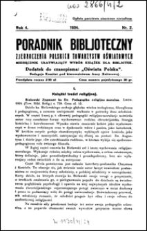 Poradnik Bibljoteczny Zjednoczenia Polskich Towarzystw Oświatowych : miesięcznik ułatwiający wybór książek dla bibljotek R. 4, nr 2 (1934)