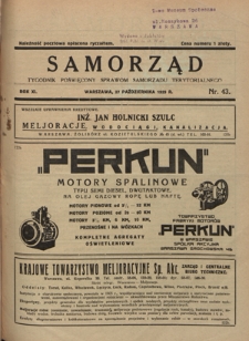 Samorząd : tygodnik poświięcony sprawom samorządu terytorialnego. R. 11, nr 29 (21 lipca 1929)