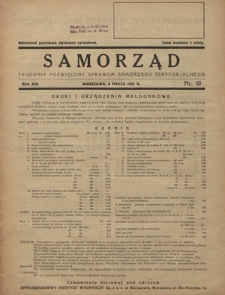Samorząd : tygodnik poświęcony sprawom samorządu terytorialnego. R. 14, nr 10 (6 marca 1932)
