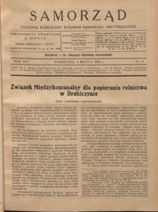Samorząd : tygodnik poświęcony sprawom samorządu terytorialnego. R. 16, nr 9 (4 marca 1934)