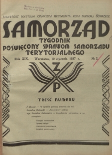 Samorząd : tygodnik poświęcony sprawom samorządu terytorialnego. R. 17, nr 2 (13 stycznia 1935)