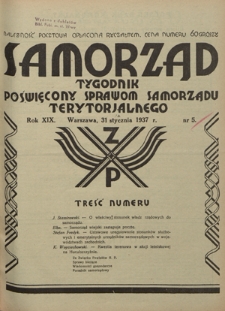 Samorząd : tygodnik poświęcony sprawom samorządu terytorialnego. R. 17, nr 5 (3 lutego 1935)