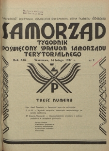 Samorząd : tygodnik poświęcony sprawom samorządu terytorialnego. R. 17, nr 7 (17 lutego 1935)