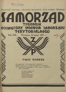 Samorząd : tygodnik poświęcony sprawom samorządu terytorialnego. R. 17, nr 8 (24 lutego 1935)