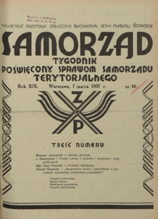 Samorząd : tygodnik poświęcony sprawom samorządu terytorialnego. R. 17, nr 10 (10 marca 1935)