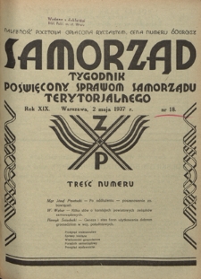 Samorząd : tygodnik poświęcony sprawom samorządu terytorialnego. R. 17, nr 18 (5 maja 1935)