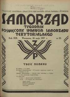 Samorząd : tygodnik poświęcony sprawom samorządu terytorialnego. R. 17, nr 22 (2 czerwca 1935)