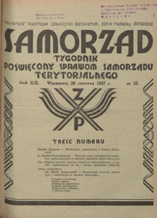Samorząd : tygodnik poświęcony sprawom samorządu terytorialnego. R. 17, nr 25 (23 czerwca 1935)