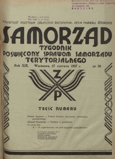 Samorząd : tygodnik poświęcony sprawom samorządu terytorialnego. R. 17, nr 26 (30 czerwca 1935)