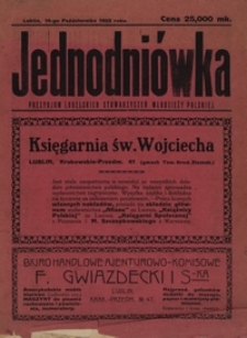 Jednodniówka Prezydjum Lubelskich Stowarzyszeń Młodzieży Polskiej : Lublin, 14-go października 1923 roku
