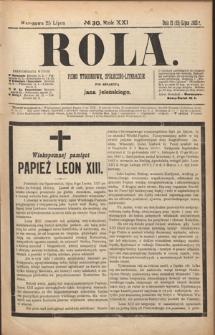 Rola : pismo tygodniowe, społeczno-literackie R. 21, nr 30 (12/25 lipca 1903)