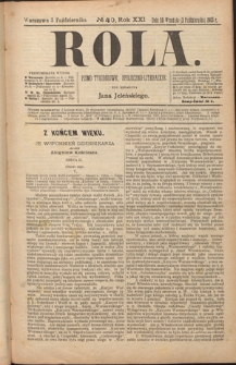 Rola : pismo tygodniowe, społeczno-literackie R. 21, nr 40 (20 września/3 października 1903)