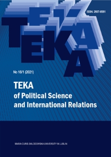 Teka of Political Science and International Relations Nr 16 (2021), 1 - Spis treści