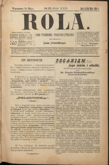 Rola : pismo tygodniowe, społeczno-literackie. R. 22, nr 22 (15/28 maja 1904)
