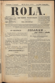 Rola : pismo tygodniowe, społeczno-literackie. R. 22, nr 23 (22 maja/4 czerwca 1904)