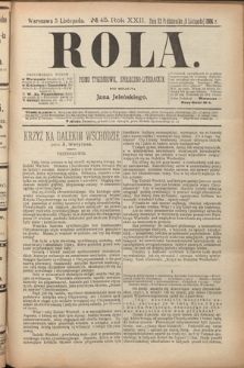 Rola : pismo tygodniowe, społeczno-literackie. R. 22, nr 45 (23 października/5 listopada 1904).