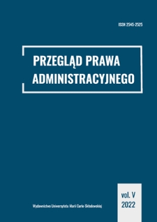 Przegląd Prawa Administracyjnego. Vol. 5 (2022) - Spis treści