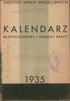 Kalendarz Bezpieczeństwa i Higjeny Pracy 1935
