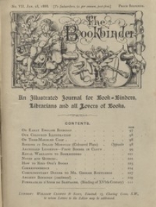 The Bookbinder : an illustrated journal for binders, librarians, and all lovers of books Vol. 1, No 7 (Jan. 28,1888)