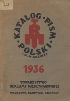Katalog Pism Polski i W. M. Gdańska. - 1936