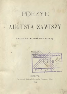 Poezye Augusta Zawiszy