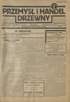 Przemysł i Handel Drzewny / red. Adam Schwarz. R.5, nr 45 (4 maja 1929)