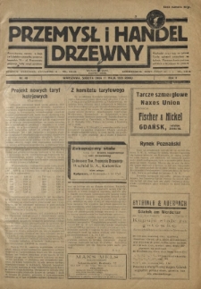 Przemysł i Handel Drzewny / red. Adam Schwarz. R.5, nr 48 (11 maja 1929)