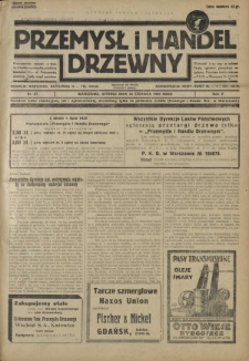 Przemysł i Handel Drzewny / red. Adam Schwarz. R.5, nr 67 (25 czerwca 1929)