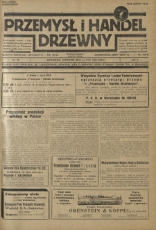 Przemysł i Handel Drzewny / red. Adam Schwarz. R.5, nr 70 (4 lipca 1929)