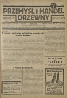 Przemysł i Handel Drzewny / red. Adam Schwarz. R.5, nr 78 (23 lipca 1929)