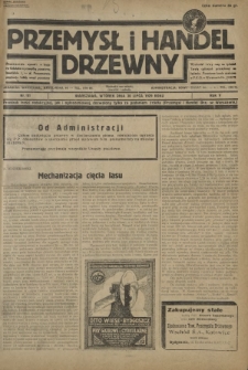 Przemysł i Handel Drzewny / red. Adam Schwarz. R.5, nr 81 (30 lipca 1929)