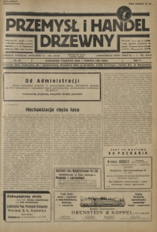 Przemysł i Handel Drzewny / red. Adam Schwarz. R.5, nr 82 (1 sierpnia 1929)
