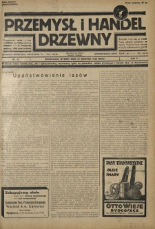 Przemysł i Handel Drzewny / red. Adam Schwarz. R.5, nr 92 (27 sierpnia 1929)