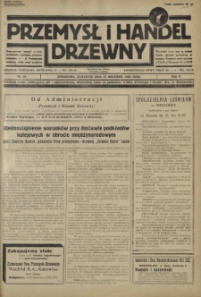 Przemysł i Handel Drzewny / red. Adam Schwarz. R.5, nr 99 (12 września 1929)