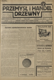 Przemysł i Handel Drzewny / red. Adam Schwarz. R.5, nr 102 (19 września 1929)