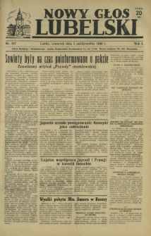 Nowy Głos Lubelski. R. 1, nr 147 (3 października 1940)